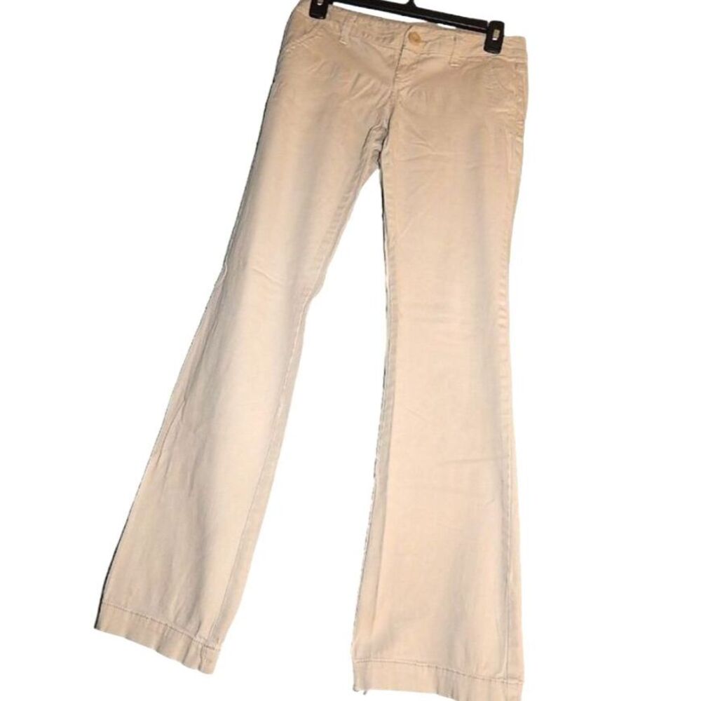 SO Women’s Juniors Size 3 Vintage Y2K Khaki Tan Cotton Stretch Flare Jeans